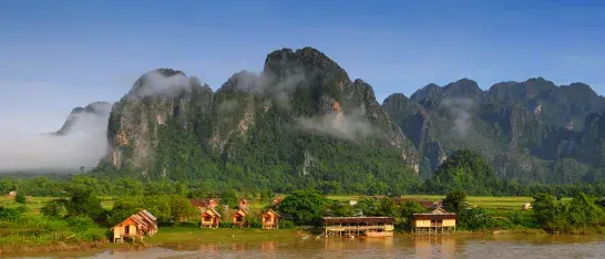 View of VangVieng, Laos